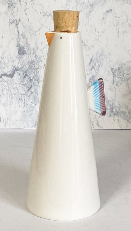 Arita Hasami yaki porcelain Water Oil Dressing Pot Bottle Vase Bird Motif Japan