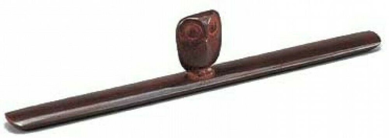 Bunchin Japanese Paperweight Calligraphy Takaoka metal Fukuro Owl Motif Japan