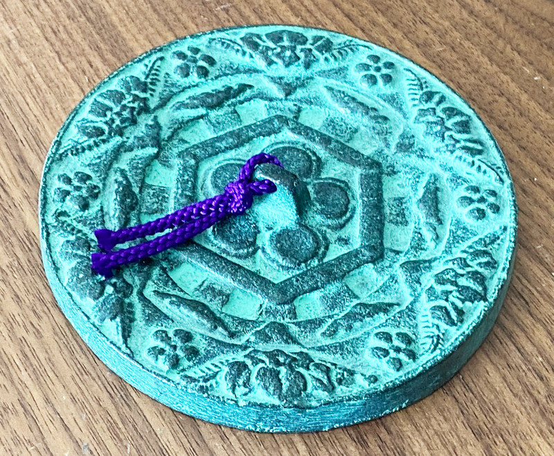 陬ｽ騾荳ｭ豁｢縲Bunchin Japanese Paperweight Brush Holder Takaoka metal Goshoguruma Japan