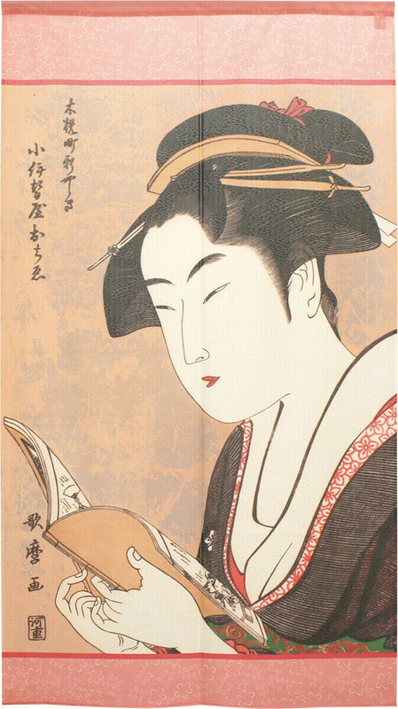 Noren Japanese Hanging Door Curtain Kabuki:Kozenchou Shinyashiki Utamaro Japan