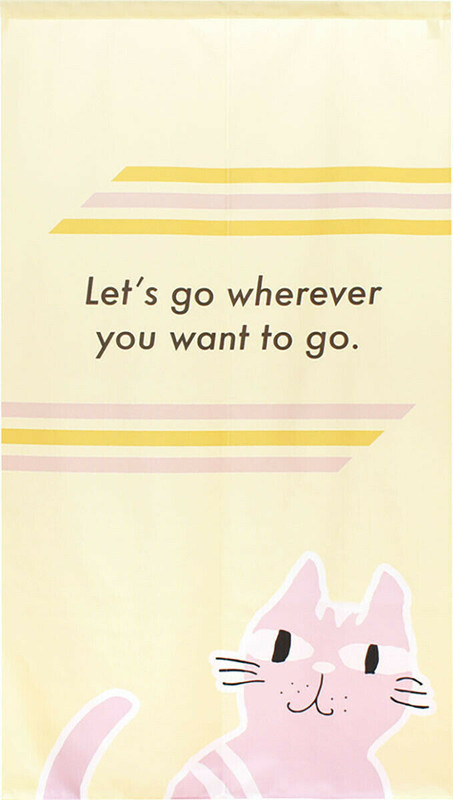 Noren Tapestry Japanese Hanging door curtain Cat Neko Japan Cats Let's Go Japan