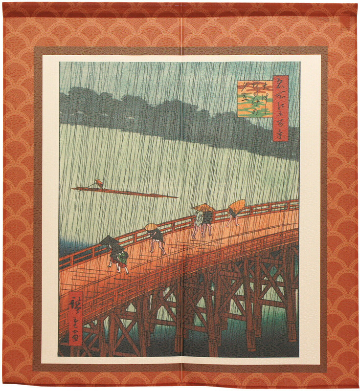 Noren Tapestry door curtain Utagawa HiroshigePlum Kameido Ume Yashiki Japan