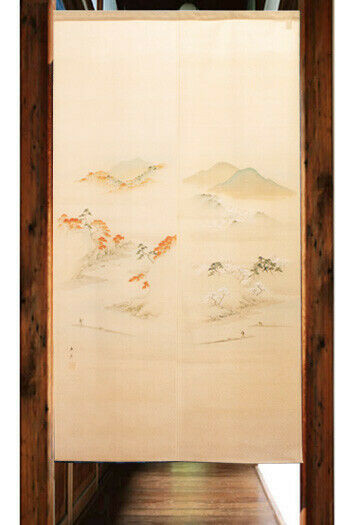 Noren Tapestry door curtain Utagawa Hiroshige Japan Tatsuta-gawa Yoshino Cherry