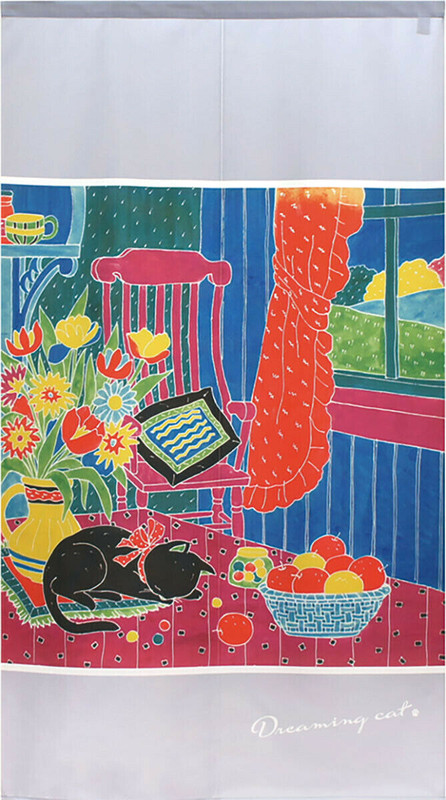 Noren Tapestry Japanese Hanging door curtain Cat Neko Japan Dreaming Cat Japan
