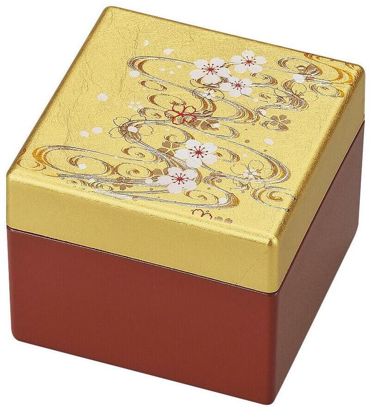 Yamanaka Urushi Japanese Lacquer Accessory case Mirror Red Sakura Cherry Japan