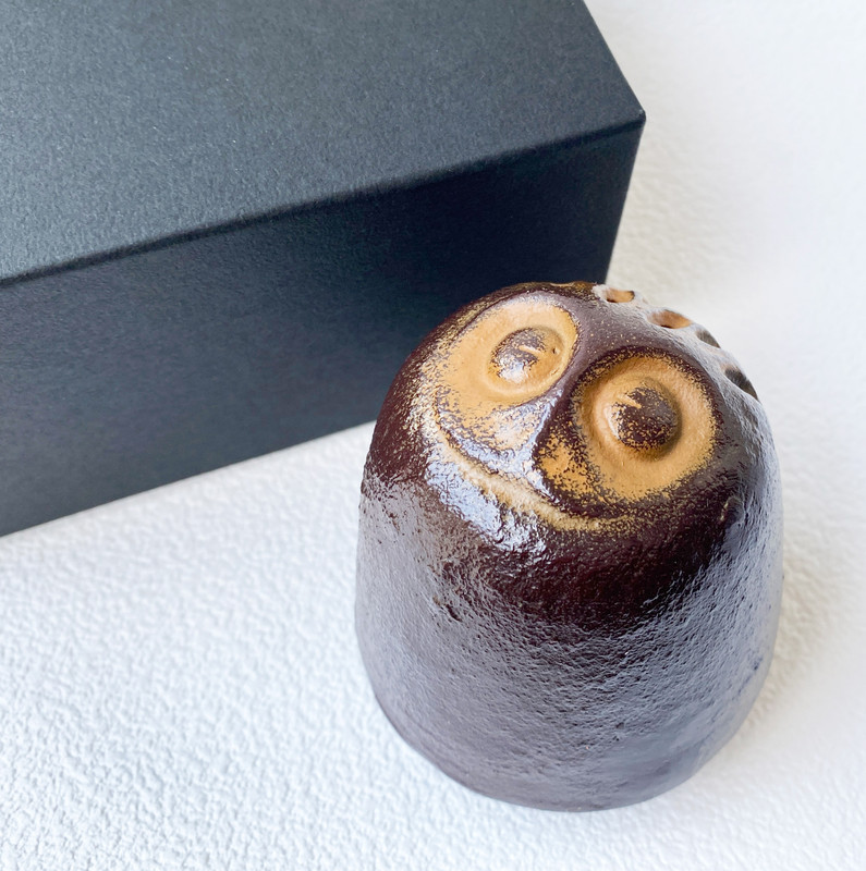 Incense burner Japanese Iron Koro Takaoka Craft Shun Fukuro Owl motif Japan