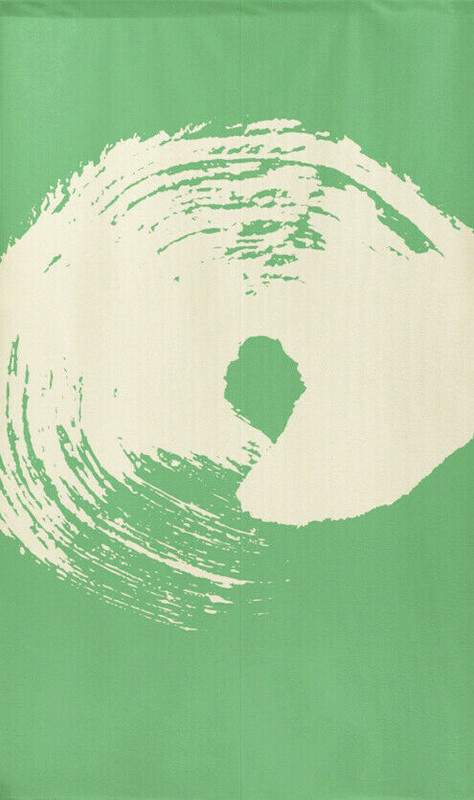 Noren Tapestry Japanese Hanging door curtain Enso Japan Green Blush Marks