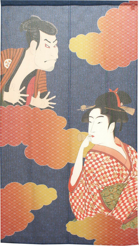 Noren Japanese Hanging Door Curtain Tapestry Utamaro and Sharaku: Sharaku Japan