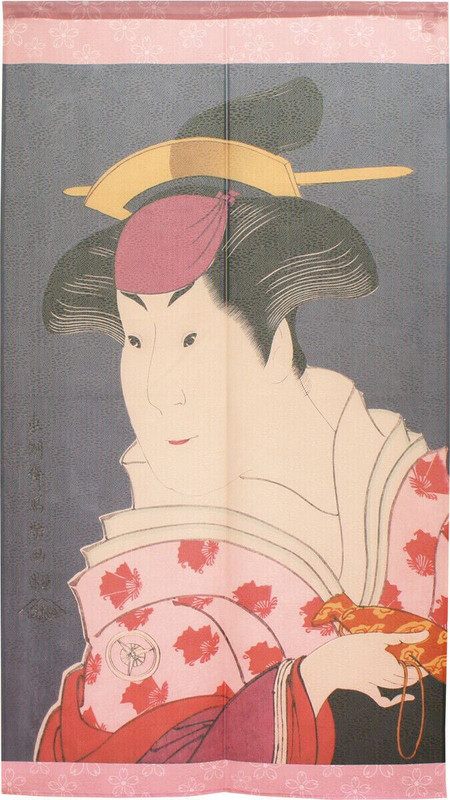 Noren Japanese Hanging Curtain Tapestry Kabuki: Menoto Shigenoi Sharaku Japan