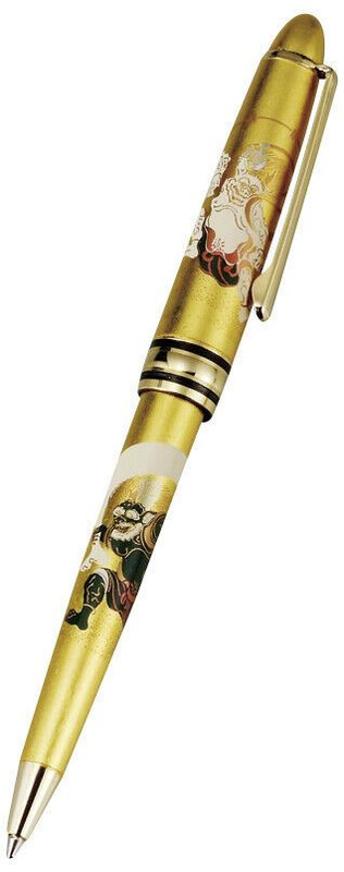 Yamanaka Maki-e Gold Japanese Lacquer Bollpoint Pen Fujin Raijin Japan Japan