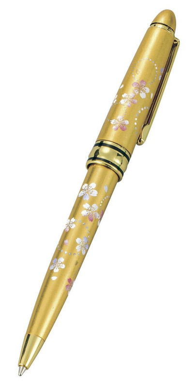 Yamanaka Maki-e Gold Japanese Lacquer Bollpoint Pen Karin Motif japan Japan
