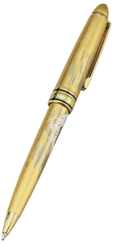 Yamanaka Maki-e Gold Japanese Lacquer Bollpoint Pen Shiro Fuji Japan Japan