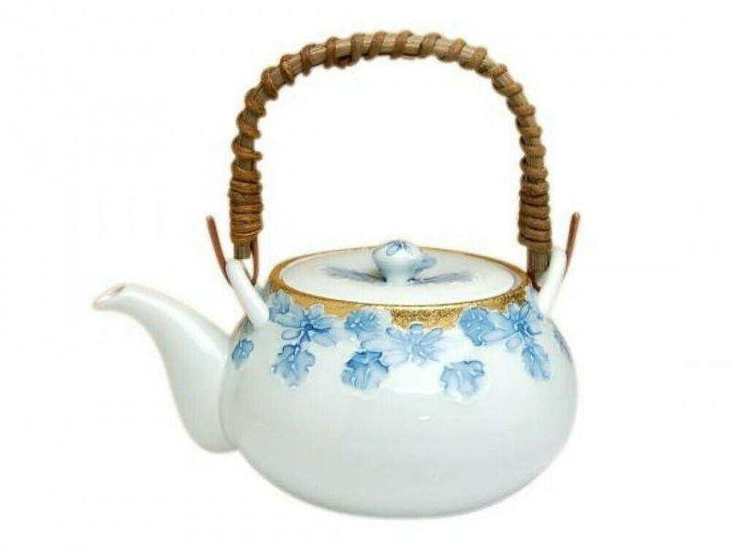 Dobin Arita yaki ware Japanese Green Tea pot Gold Dami Icchin Kiku 600ml Japan