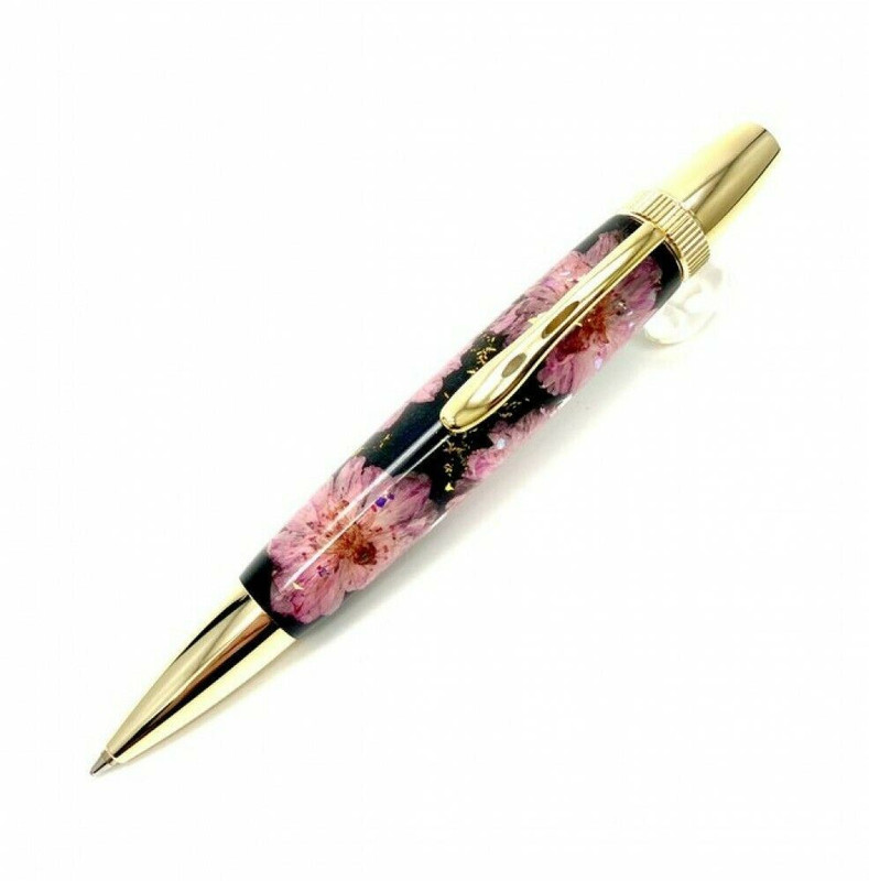 Gifu Oshibana Flower Pen Japanese Ballpoint pen double Cherry Black Japan