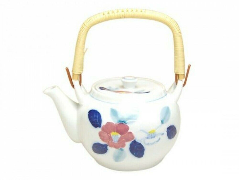 Dobin Arita yaki ware Japanese Green Tea pot Camellia Icchin Iro-e 880ml Japan