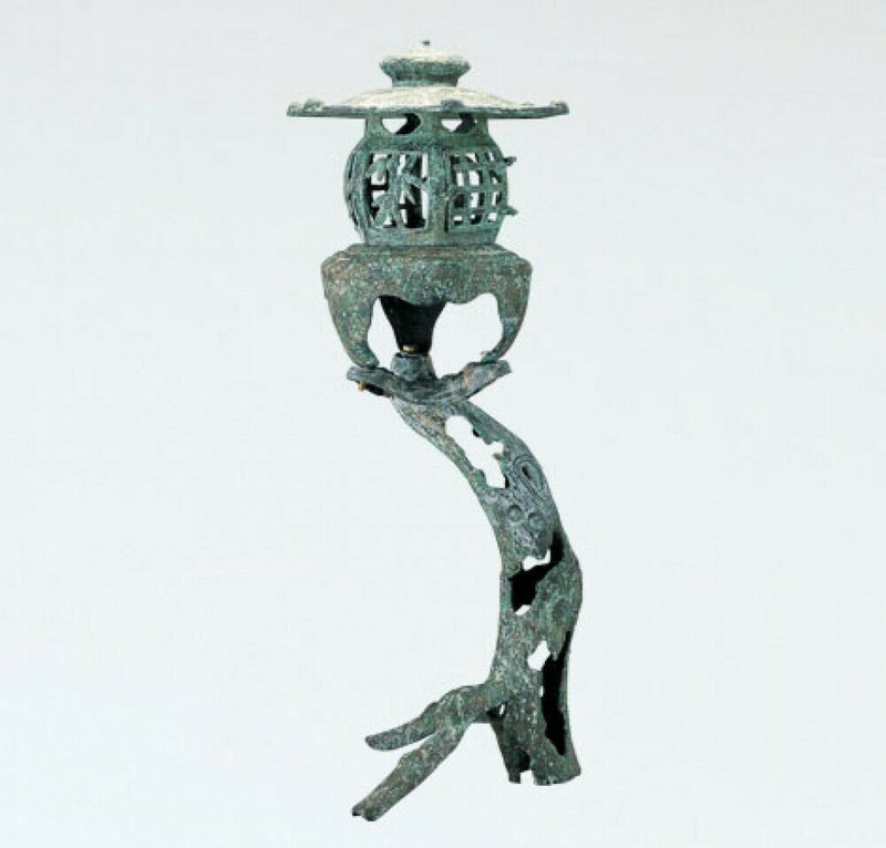 Toro Japanese Bronze Lantern Takaoka Craft Old tree motif stand 5907 Japan