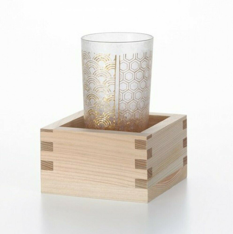 Japanese Sake Cup Masu Nippon taste Wa Komon Kisho Tsunagi Auspicious Japan