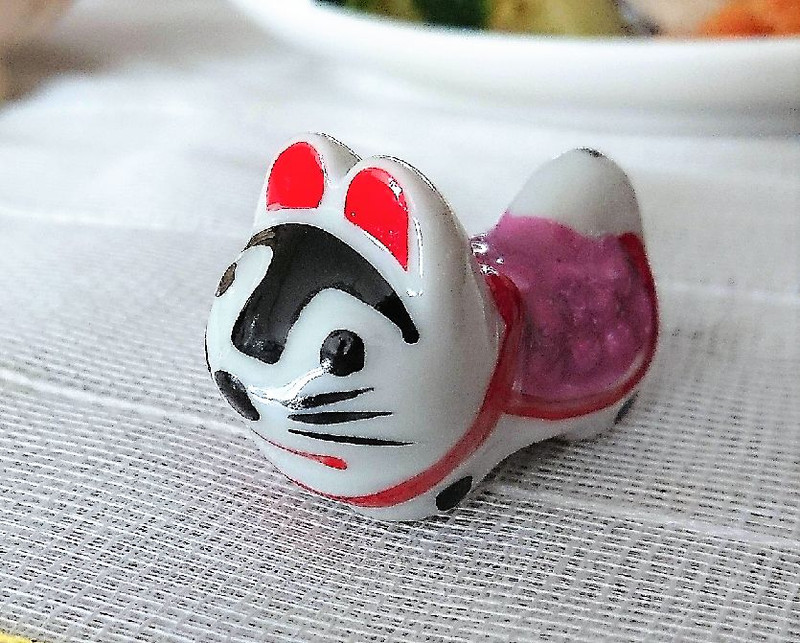 2pcs HASHIOKI japanese chopstick rest MINO ware HARIKO dog made in japan