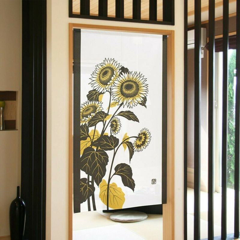 Noren Japanese Door Curtain 150*85cm Polyester Himawari Sunflower Japan