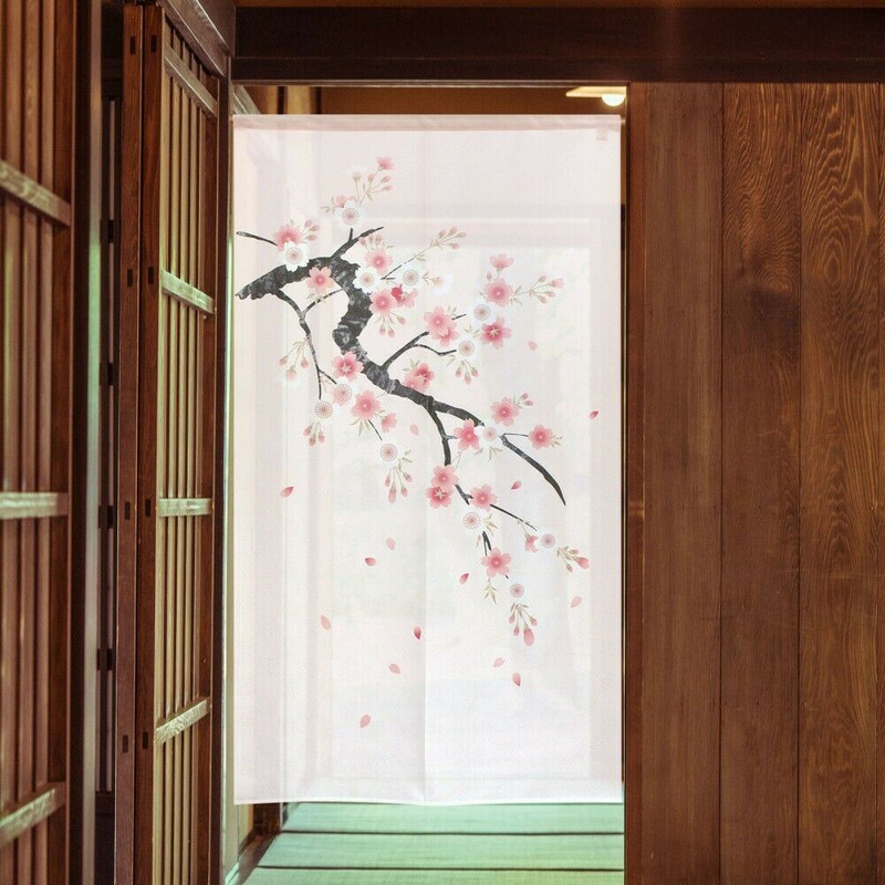 Noren Japanese Door Curtain 150*85cm Polyester Pale pink Cherry Sakura Japan
