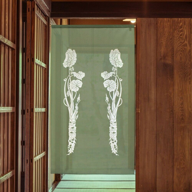 Noren Japanese Door Curtain 150*85cm Polyester Wasabi Mustard Green Japan