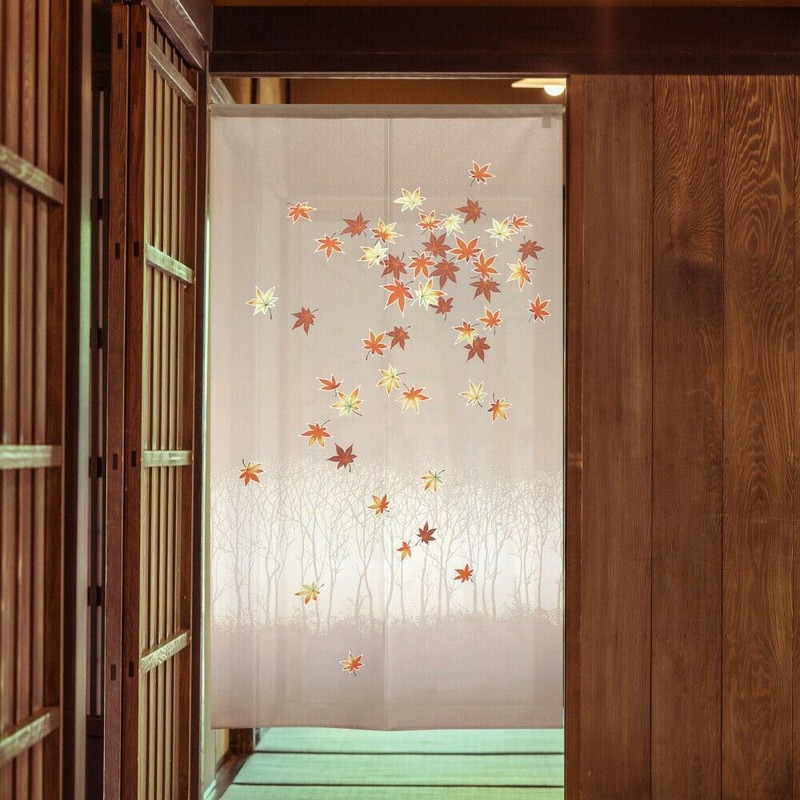 Noren Japanese Door Curtain 150*85cm Polyester Winter Tree Autumn leaves Japan