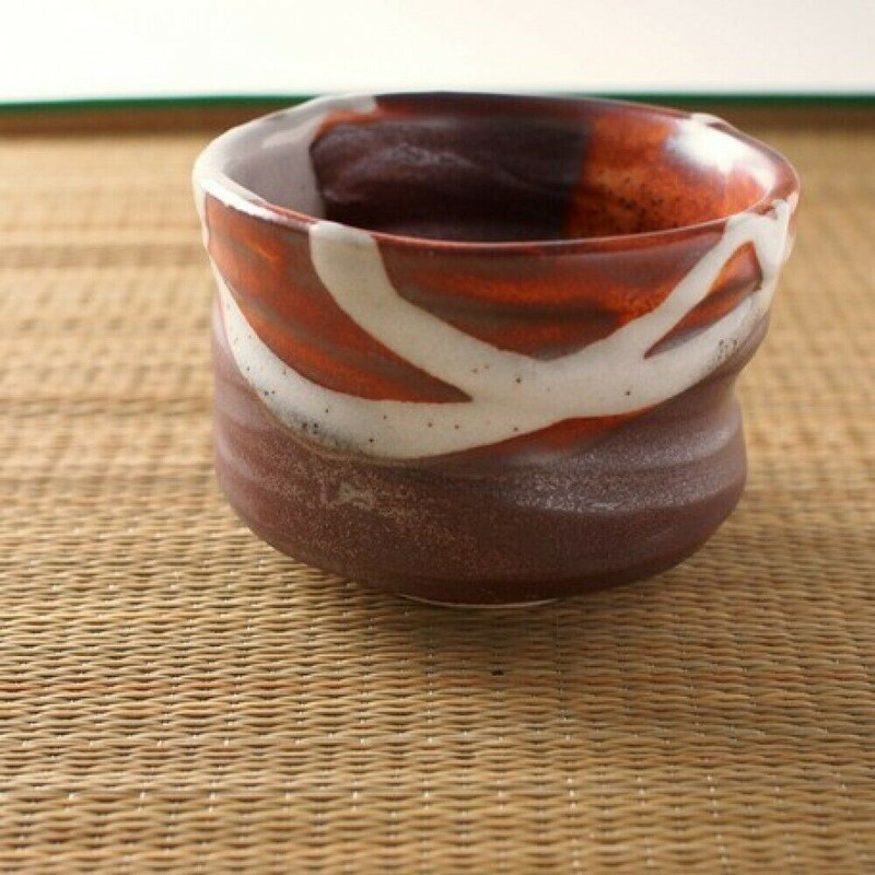 Chawan Mino yaki pottery Japanese Matcha Tea Bowl Small size Zansetsu Snow Japan
