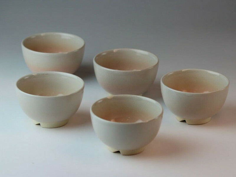 Hagi yaki ware Yunomi Japanese pottery tea cup Sencha Kumidashi Botan