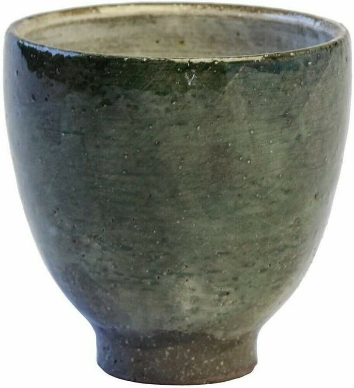 Yunomi Shigaraki yaki Japanese pottery green tea cup Pine leaf 31401 Japan