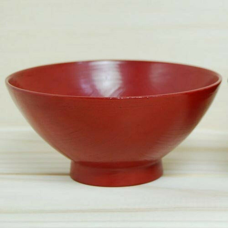 Owan Japanese soup bowl Echizen Lacquer ware Handcraft Blush Hake Akebono Red