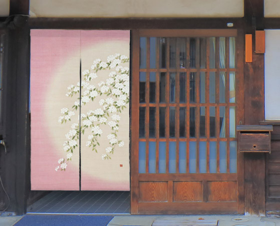 Kyoto Noren Japanese door curtain tapestry Linen 150*88cm Reeve's spira Pink