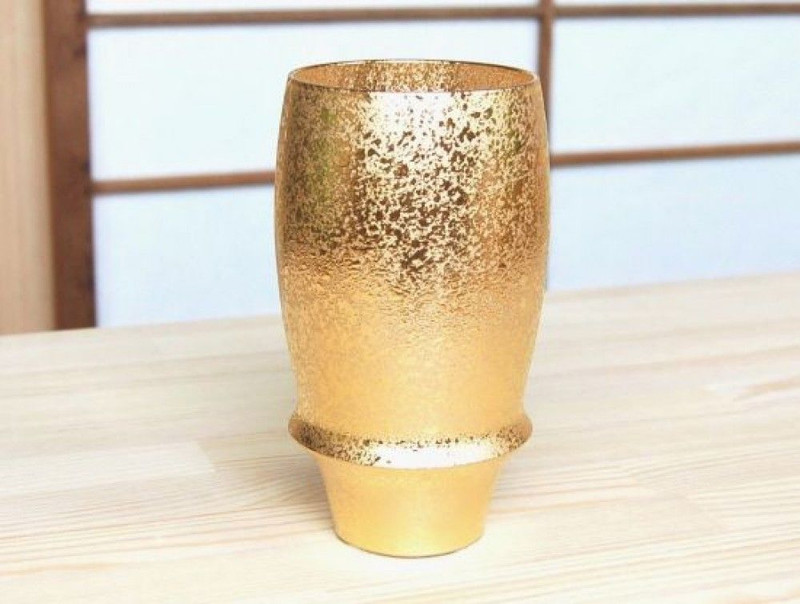 Japanese Sake beer glass cup Arita porcelain Zipang Gold 350cc w/box