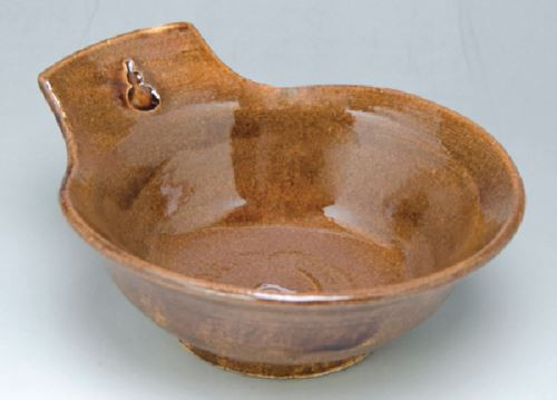 Kobachi 5set Kyo Kiyomizu yaki ware Japanese small bowl Handle Ameyu Brown