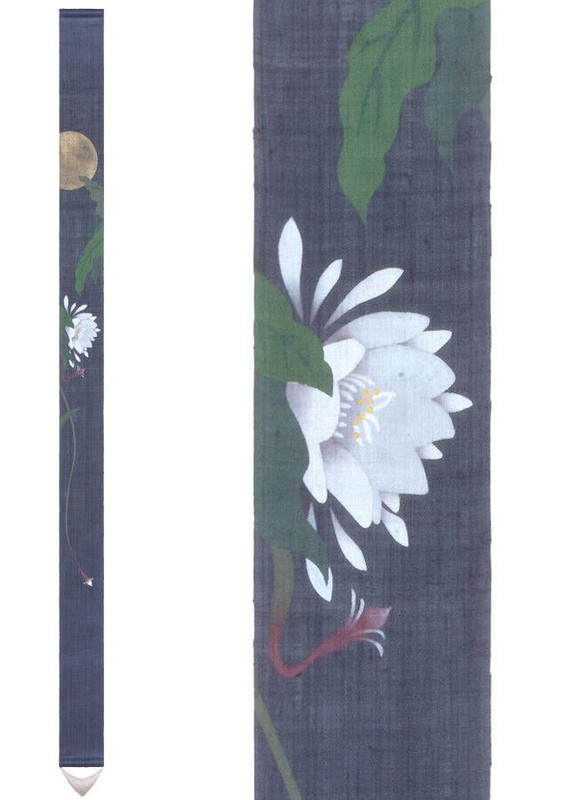 Kyoto Tapestry Wall Hanging Handpainted Linen Queen of the Night Summer