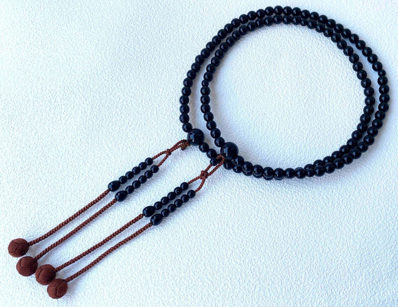 Kyoto Juzu Japanese Buddhist Mala Bracelet Shingon  Acrylic Black ebony Color