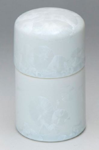 Kyo Kiyomizu yaki ware Japanees Toothpick pot Crystal Flower White Kyoto Japan