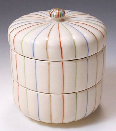 Kyo Kiyomizu yaki ware Japanees Candy Accessory case Spinning wheel 2stage Japan