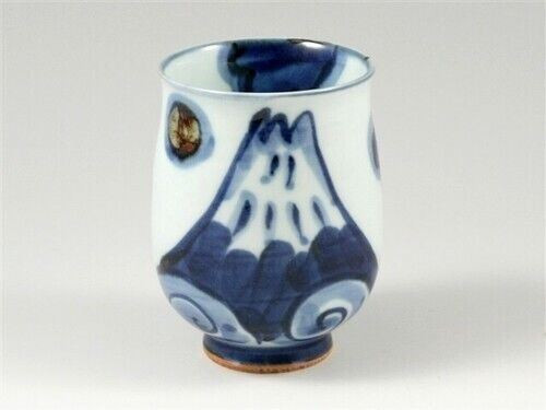 Arita yaki porcelain Japanese Green Tea cup Yunomi Mt,Fuji Handcraft S