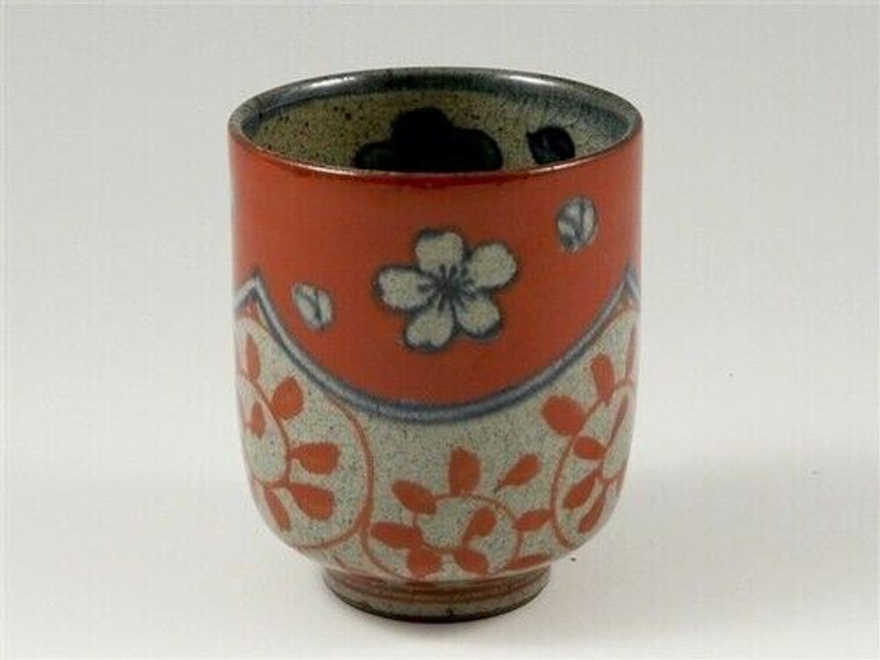 Arita yaki ware Japanese Green Tea cup Yunomi Dami Tako Karakusa Red S