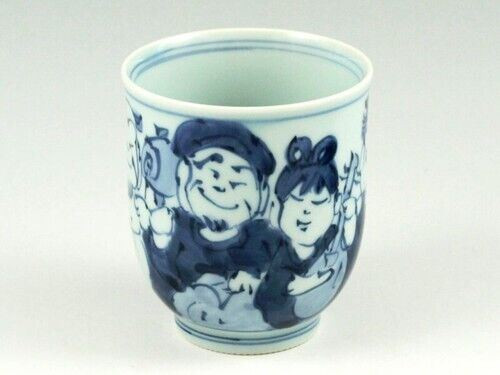 Arita yaki porcelain Japanese Green Tea cup Yunomi Seven of Gods L