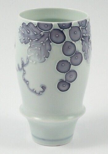 Arita yaki porcelain Japanese Premium Beer glass Takumi no Kura Grape Purple