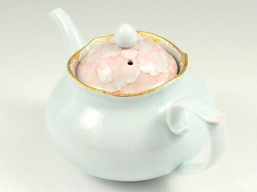 Arita yaki Porcelain Tea Pot Gold Botan Peony Pink 420ml S Rinka Bunzan