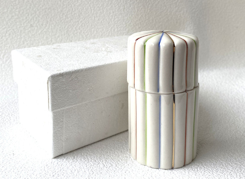 Kyo Kiyomizu yaki ware Japanees Toothpick pot Spinning wheel Itoguruma Kyoto