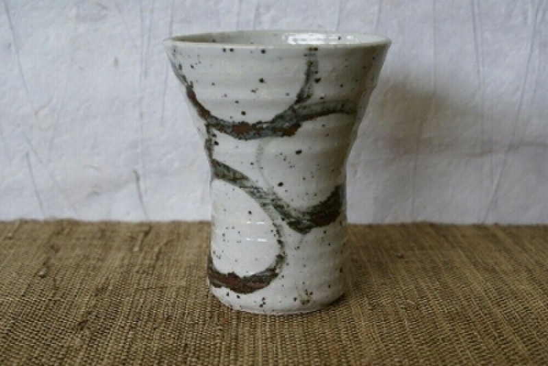 Shigaraki yaki Japanese Pottery Tumbler Beer Cup Round pattern maru kasane Japan
