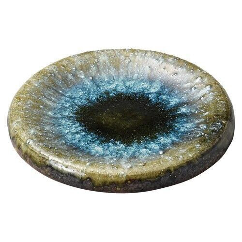 Shigaraki yaki ware Japanese pottery Round Plate M Bidro Yohen Made in Japan