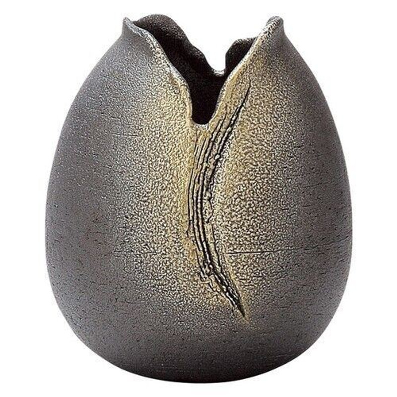 Shigaraki yaki ware Japanese flower pot vase Handcraft Manju Shizuku Drop Japan