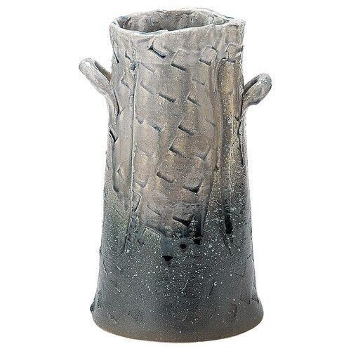 Shigaraki yaki ware Japanese flower pot vase unique style