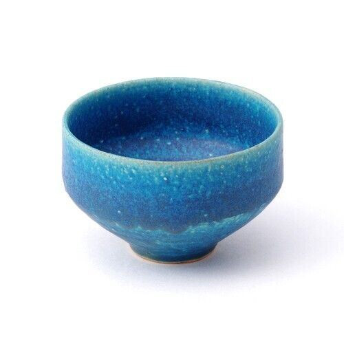 Chawan Shigaraki yaki ware Japanese pottery Matcha Tea Bowl Blue Glaze