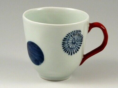Arita yaki ware Japanese Coffee Mug cup Marumon Tako Karakusa Red Japan