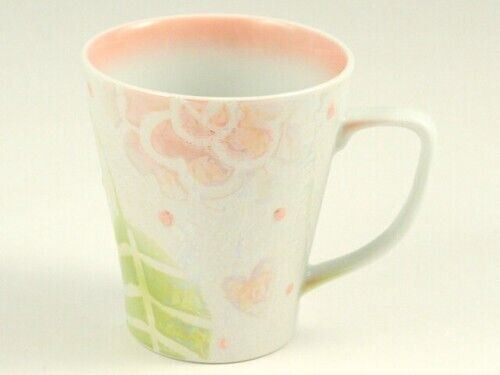 Arita yaki ware Japanese Coffee Mug cup Raster Rose Pink Japan Handpaint